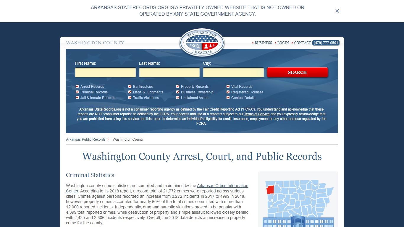 Washington County Arrest, Court, and Public Records